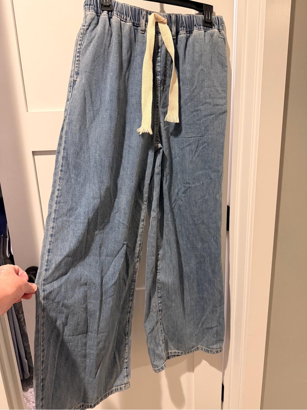 ZENANA Light Blue Drawstring Relaxed Fit Jeans - Picture 2 of 7
